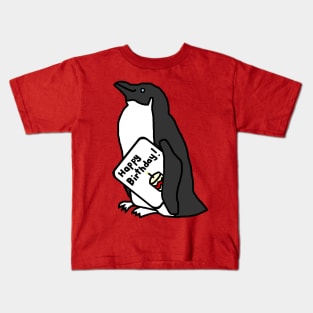 Animals Birthday Greetings Penguin says Happy Birthday Kids T-Shirt